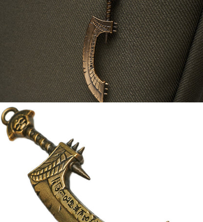 Fantasy Scimitar Pendant & Keychain | Inspired by Nehekhara Style | Game-Inspired Accessory for Fans