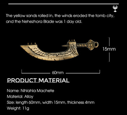 Fantasy Scimitar Pendant & Keychain | Inspired by Nehekhara Style | Game-Inspired Accessory for Fans