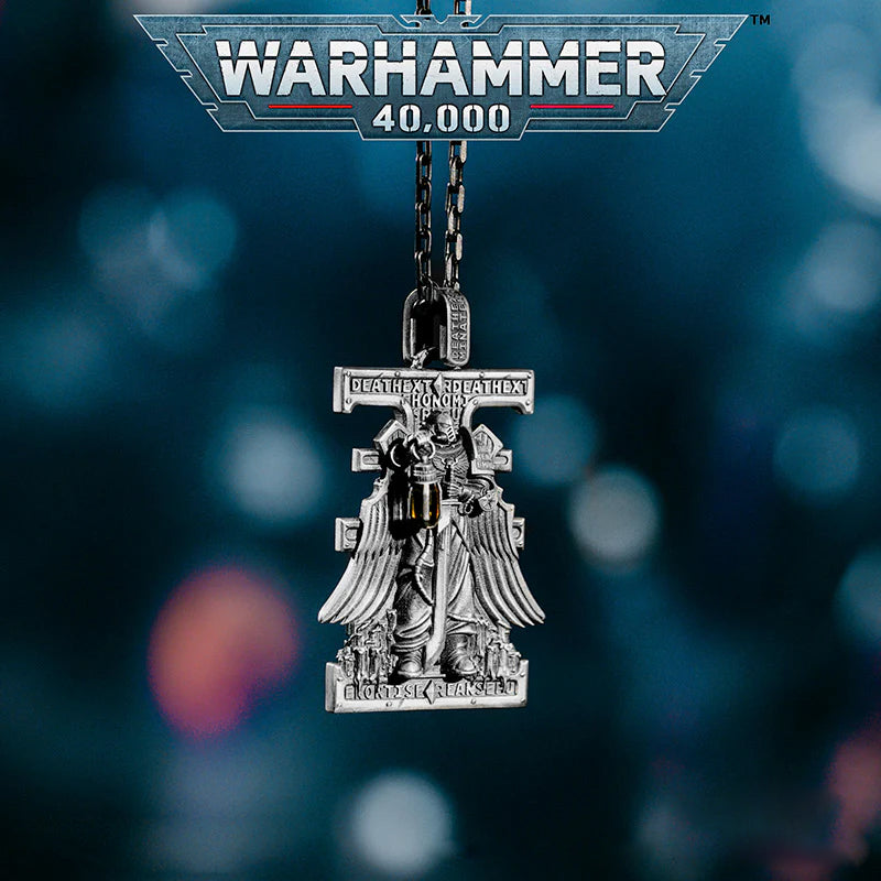 Warhammer 40K Deathwatch Stigmata Pendant | Space Marine Necklace | Fan Collectible Jewelry Inspired by Warhammer