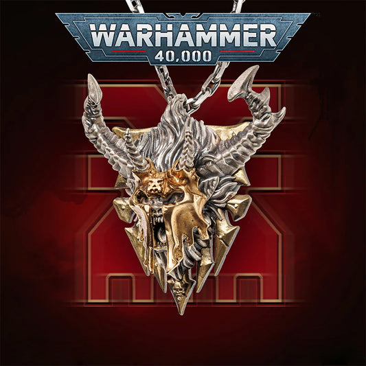 Warhammer 40K Chaos Daemon Bloodthirster Ka’Bandha Pendant | 925 Sterling Silver Warhammer Fan Jewelry | Gothic Trend Accessory