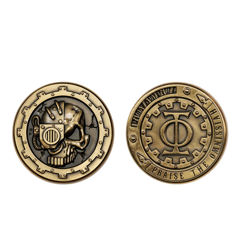 Adeptus Mechanicus Inspired Fidget Coin | Omnissiah Cult Guard Pop Coin | Warhammer 40K Fan Collectible