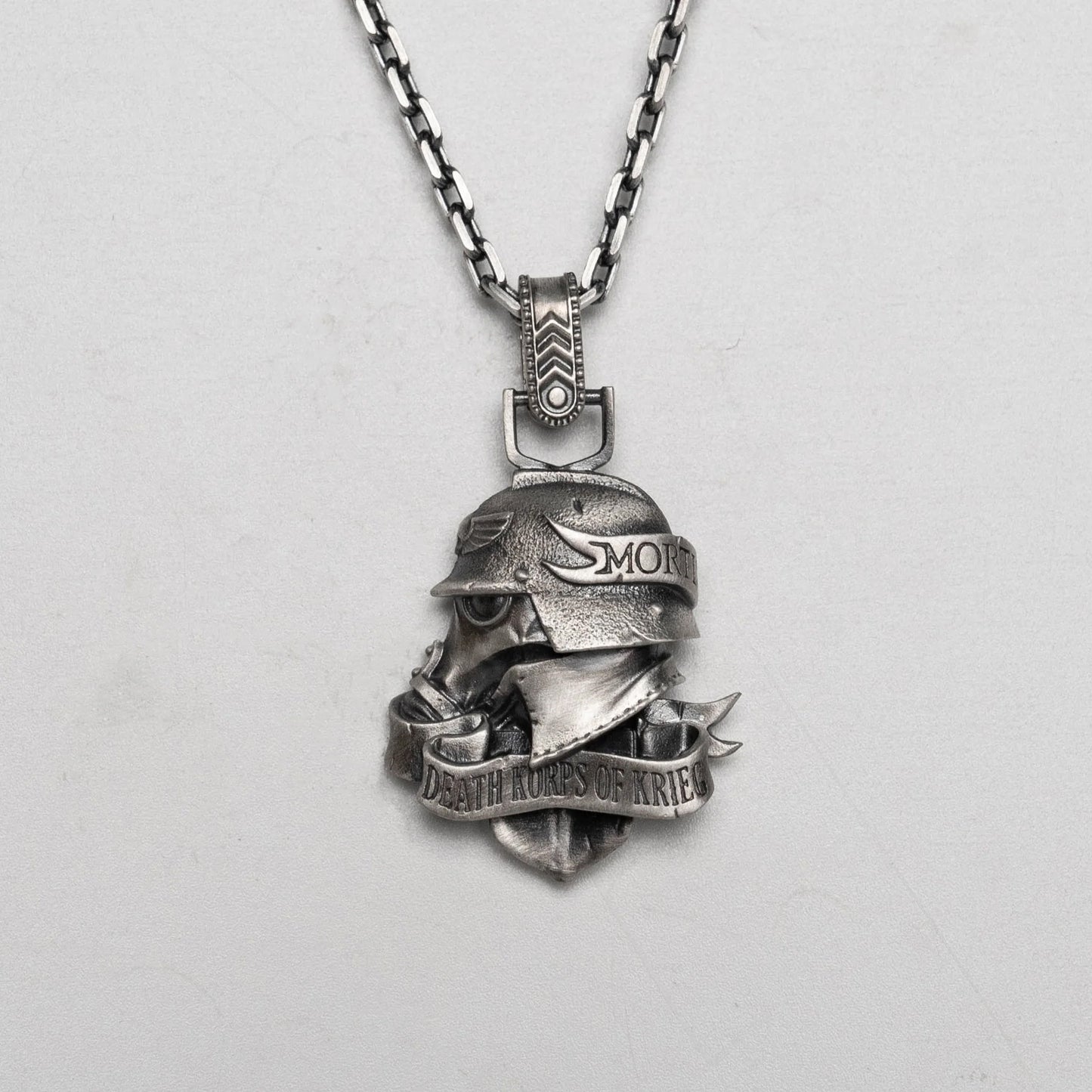 Memento Mori Pendant – Inspired by Death Korps of Krieg | Warhammer Fan Tribute Jewelry by Starforged