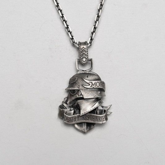 Memento Mori Pendant – Inspired by Death Korps of Krieg | Warhammer Fan Tribute Jewelry by Starforged