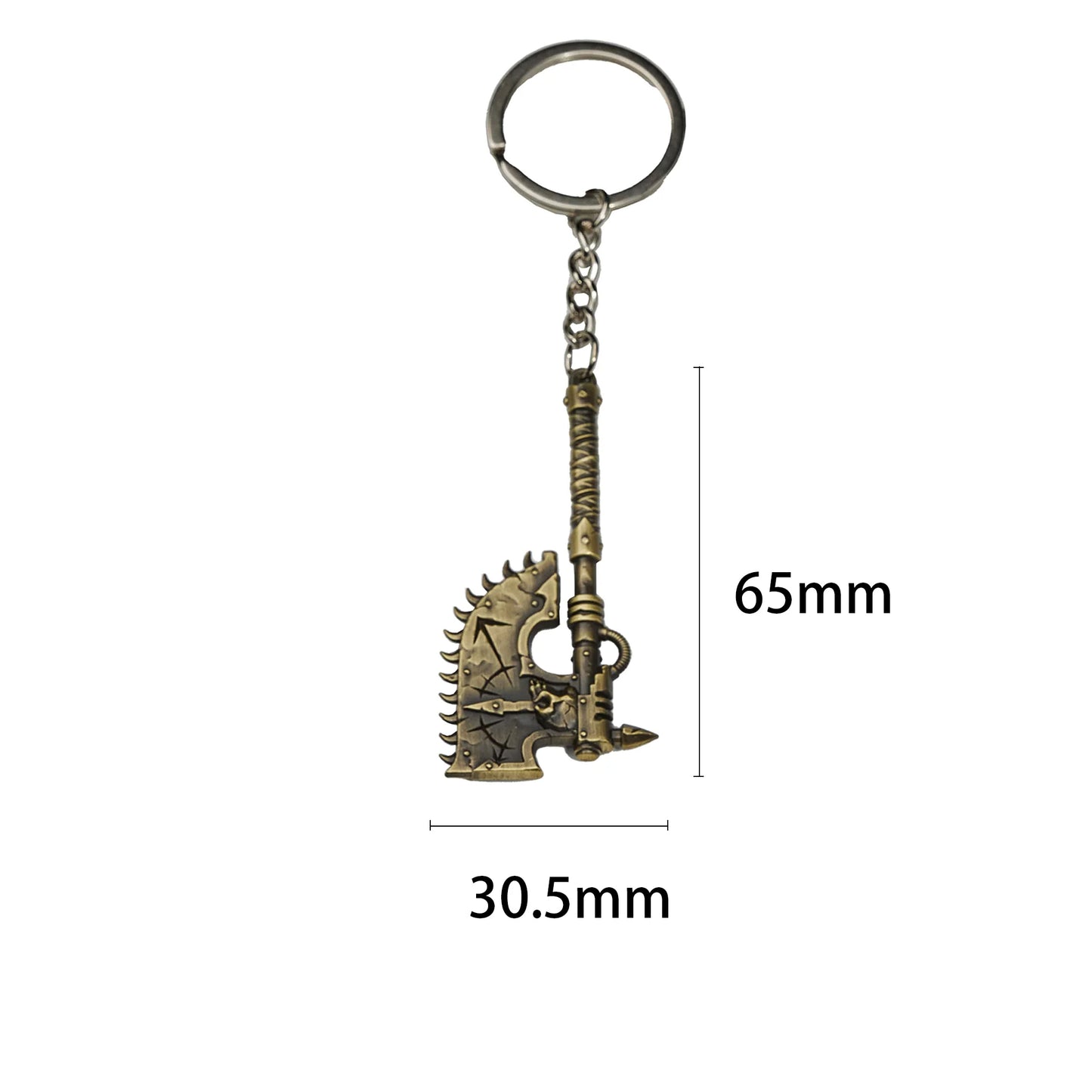 Chainaxe Keychain – Chaos Space Marine Cosplay Prop | Warhammer Inspired Fan Gift by Starforged