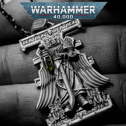 Warhammer 40K Deathwatch Stigmata Pendant | Space Marine Necklace | Fan Collectible Jewelry Inspired by Warhammer