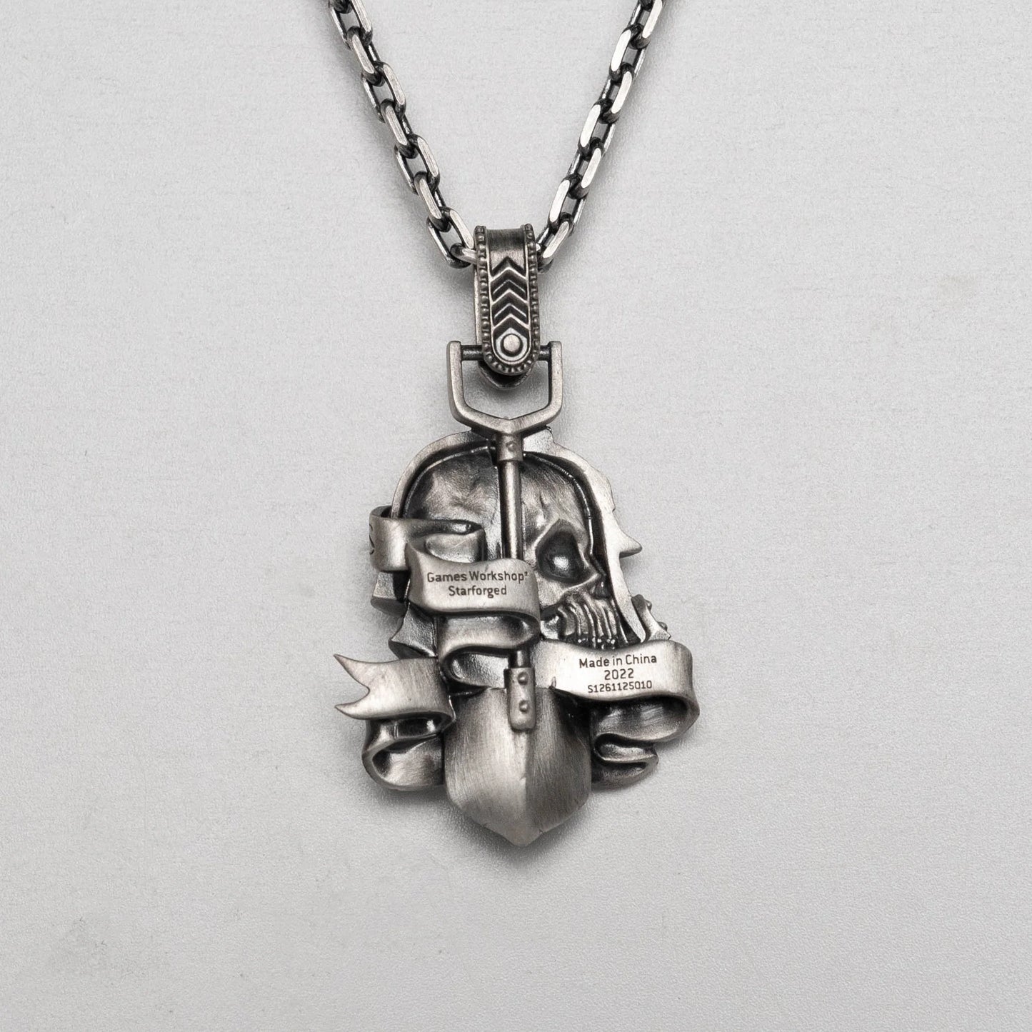 Memento Mori Pendant – Inspired by Death Korps of Krieg | Warhammer Fan Tribute Jewelry by Starforged