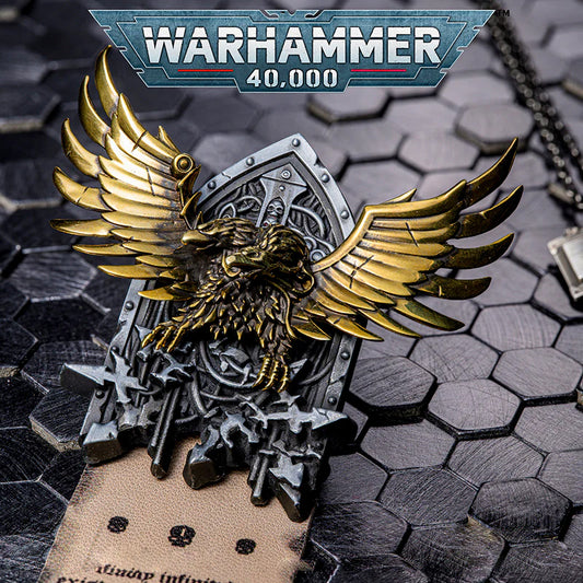 Galactic Eagle Medal Pin - Cyber Knight Brooch & Magnetic Collectible | Sci-Fi Fan Jewelry