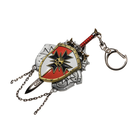 Black Templar Inspired Crusade Shield Brooch – Sword Brethren Warhammer Fan Badge | Starforged Gift Pin