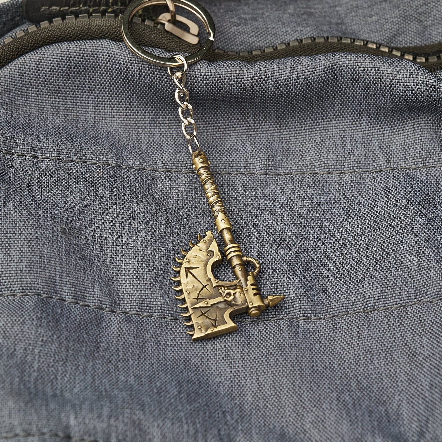 Chainaxe Keychain – Chaos Space Marine Cosplay Prop | Warhammer Inspired Fan Gift by Starforged