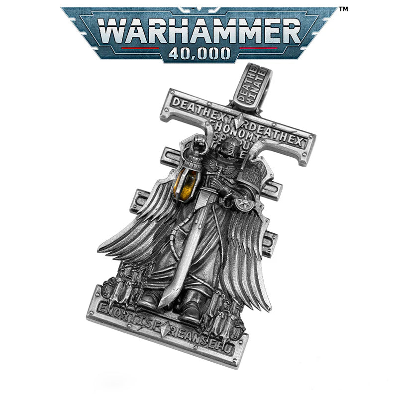 Warhammer 40K Deathwatch Stigmata Pendant | Space Marine Necklace | Fan Collectible Jewelry Inspired by Warhammer