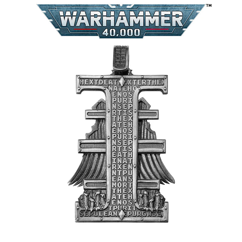 Warhammer 40K Deathwatch Stigmata Pendant | Space Marine Necklace | Fan Collectible Jewelry Inspired by Warhammer
