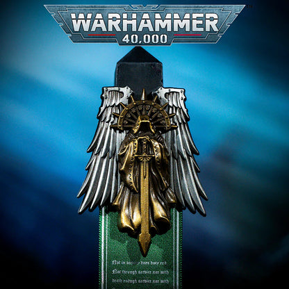 Gothic Warrior Inspired Brooch – Seal Emblem Pin | Grim Sci-Fi Badge Accessory