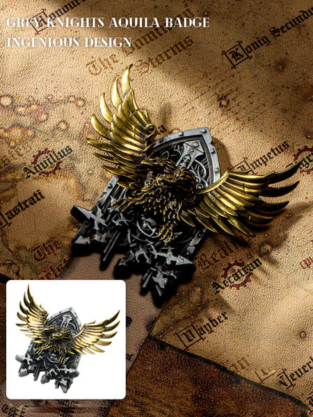 Galactic Eagle Medal Pin - Cyber Knight Brooch & Magnetic Collectible | Sci-Fi Fan Jewelry