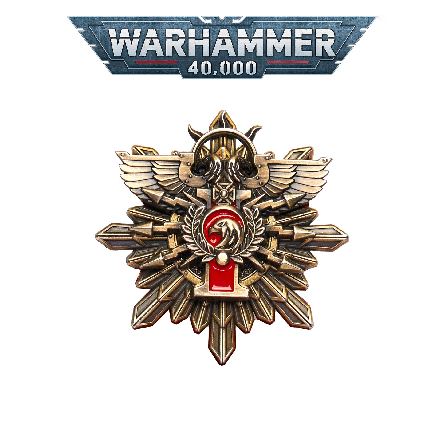 Golden Gothic Brooch | Solar Guardians Emblem | Handmade Sci-Fi Collectible Pin | Vintage Metal Badge