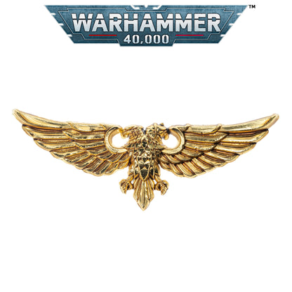 Gold Wing Badge Brooch – Warhammer 40K Inspired Starsector Army Pin | Sci-Fi Fan Gift