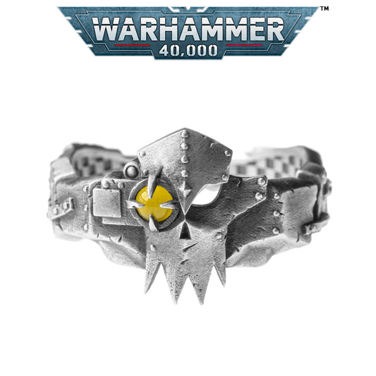 Warhammer 40K Ork Ring - 925 Silver Sculpted Hair & Dreadlocks | Ork Boyz Greenskin Statement Jewelry | Handmade 40K Gamer Ring | WH40K Gift
