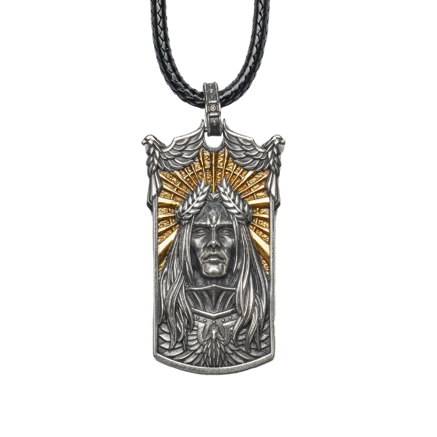 Imperial Majesty Pendant | Gold & Sterling Silver Necklace | Sci-Fi Fantasy Emperor Inspired Jewelry
