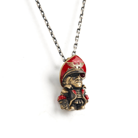 Commissar-Inspired Couple Necklace – Warhammer Fan Gift Pendant Set | Grimdark Jewelry by Starforged